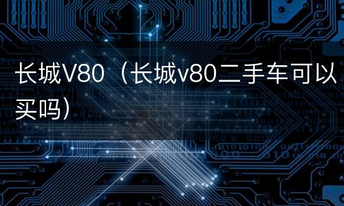 长城V80（长城v80二手车可以买吗）