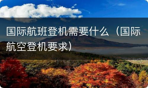 国际航班登机需要什么（国际航空登机要求）