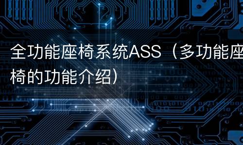 全功能座椅系统ASS（多功能座椅的功能介绍）