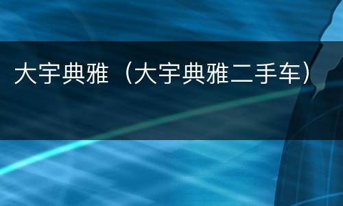 大宇典雅（大宇典雅二手车）