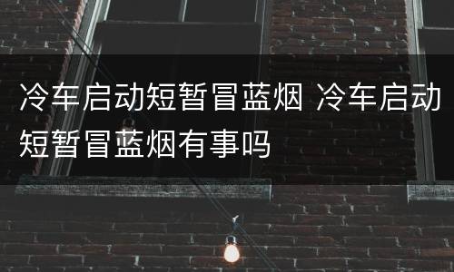 冷车启动短暂冒蓝烟 冷车启动短暂冒蓝烟有事吗