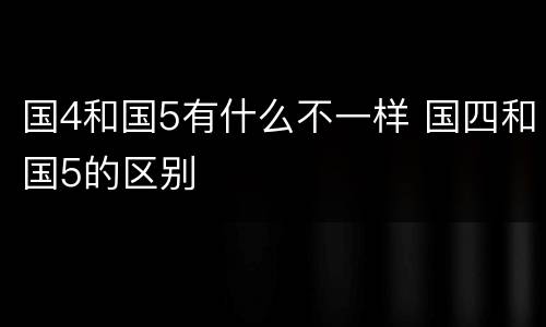国4和国5有什么不一样 国四和国5的区别