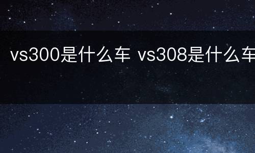 vs300是什么车 vs308是什么车