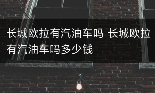 长城欧拉有汽油车吗 长城欧拉有汽油车吗多少钱