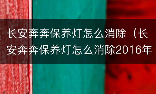 长安奔奔保养灯怎么消除（长安奔奔保养灯怎么消除2016年）