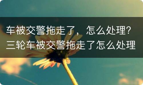 车被交警拖走了，怎么处理? 三轮车被交警拖走了怎么处理