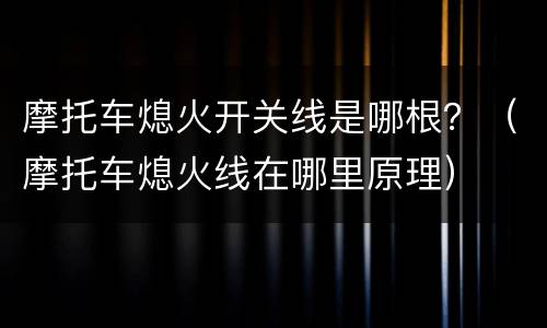 摩托车熄火开关线是哪根？（摩托车熄火线在哪里原理）