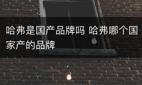 哈弗是国产品牌吗 哈弗哪个国家产的品牌