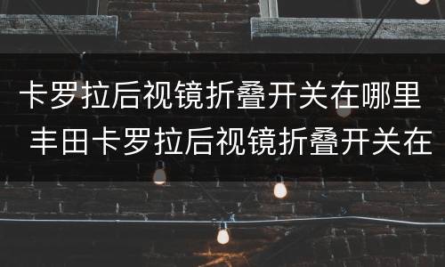 卡罗拉后视镜折叠开关在哪里 丰田卡罗拉后视镜折叠开关在哪里