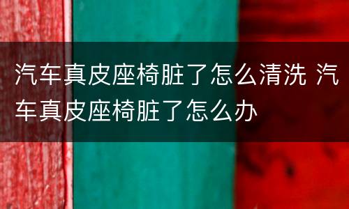 汽车真皮座椅脏了怎么清洗 汽车真皮座椅脏了怎么办