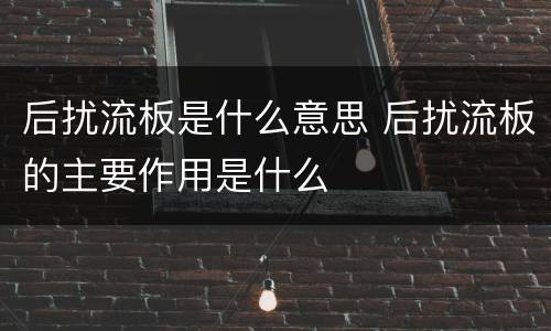 后扰流板是什么意思 后扰流板的主要作用是什么