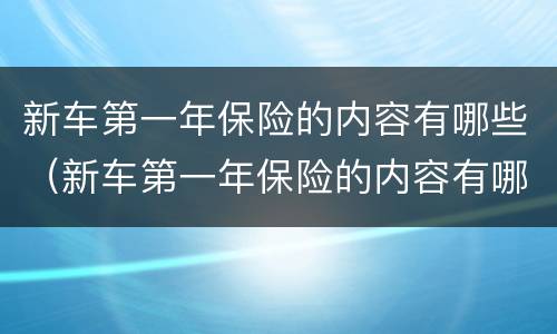 新车第一年保险的内容有哪些（新车第一年保险的内容有哪些呢）