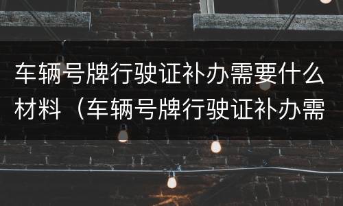 车辆号牌行驶证补办需要什么材料（车辆号牌行驶证补办需要什么材料和手续）