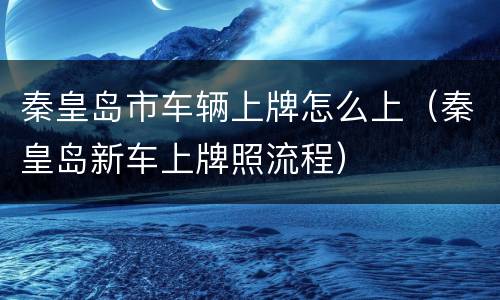 秦皇岛市车辆上牌怎么上（秦皇岛新车上牌照流程）