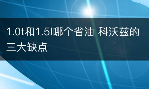 1.0t和1.5l哪个省油 科沃兹的三大缺点