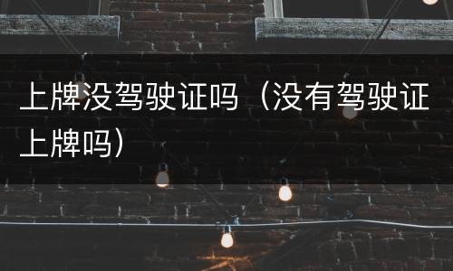 上牌没驾驶证吗（没有驾驶证上牌吗）