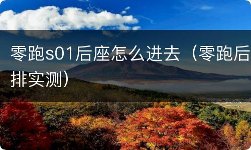 零跑s01后座怎么进去（零跑后排实测）