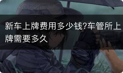 新车上牌费用多少钱?车管所上牌需要多久