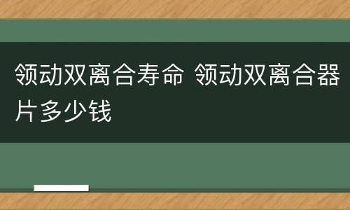 领动双离合寿命 领动双离合器片多少钱