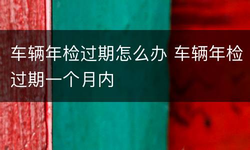 车辆年检过期怎么办 车辆年检过期一个月内