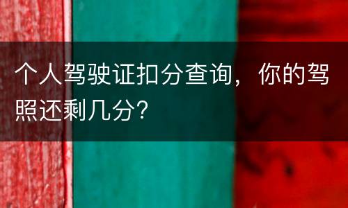 个人驾驶证扣分查询，你的驾照还剩几分?