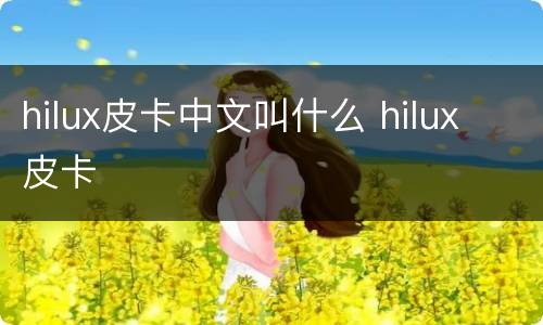 hilux皮卡中文叫什么 hilux 皮卡