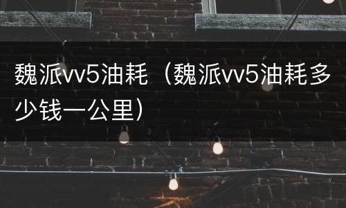 魏派vv5油耗（魏派vv5油耗多少钱一公里）