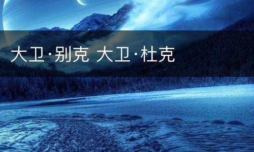 大卫·别克 大卫·杜克