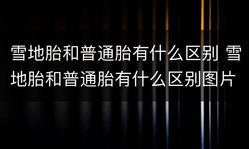 雪地胎和普通胎有什么区别 雪地胎和普通胎有什么区别图片