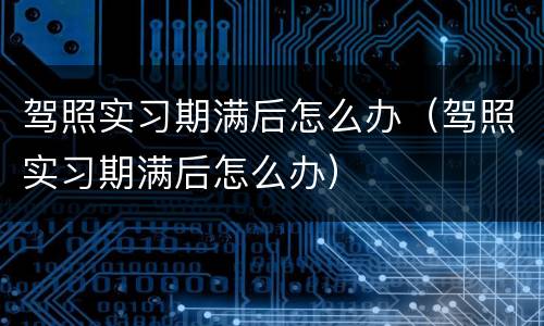 驾照实习期满后怎么办（驾照实习期满后怎么办）