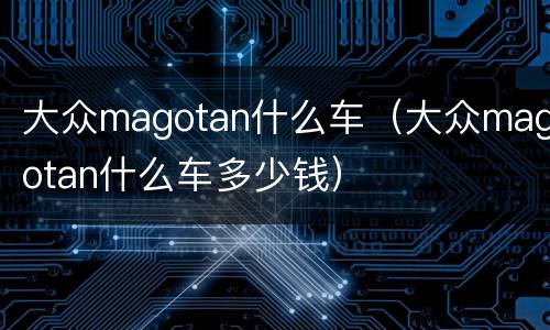 大众magotan什么车（大众magotan什么车多少钱）