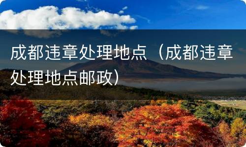 成都违章处理地点（成都违章处理地点邮政）