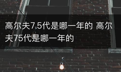 高尔夫7.5代是哪一年的 高尔夫75代是哪一年的