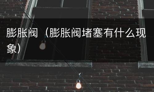 膨胀阀（膨胀阀堵塞有什么现象）