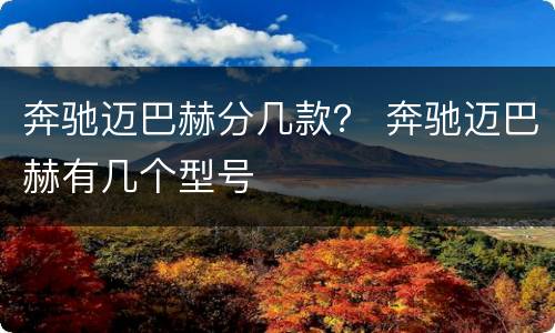 奔驰迈巴赫分几款？ 奔驰迈巴赫有几个型号