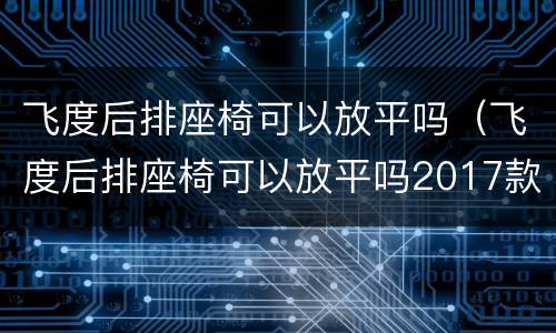 飞度后排座椅可以放平吗（飞度后排座椅可以放平吗2017款）