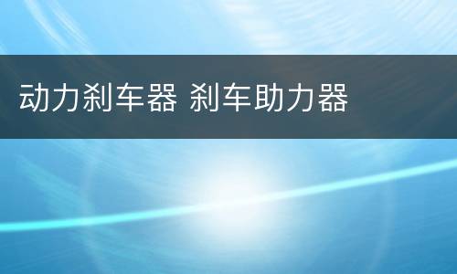 动力刹车器 刹车助力器