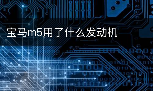 宝马m5用了什么发动机