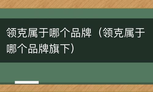 领克属于哪个品牌（领克属于哪个品牌旗下）