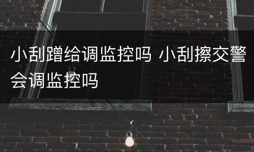 小刮蹭给调监控吗 小刮擦交警会调监控吗