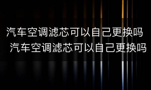 汽车空调滤芯可以自己更换吗 汽车空调滤芯可以自己更换吗视频