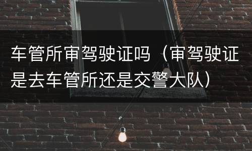 车管所审驾驶证吗（审驾驶证是去车管所还是交警大队）