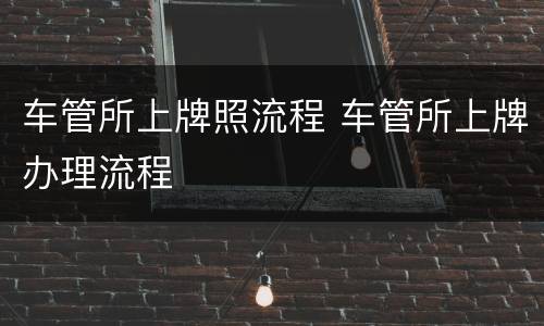 车管所上牌照流程 车管所上牌办理流程