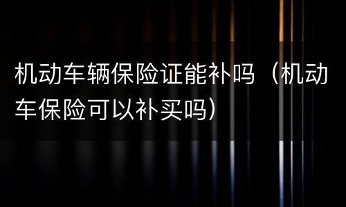 机动车辆保险证能补吗（机动车保险可以补买吗）