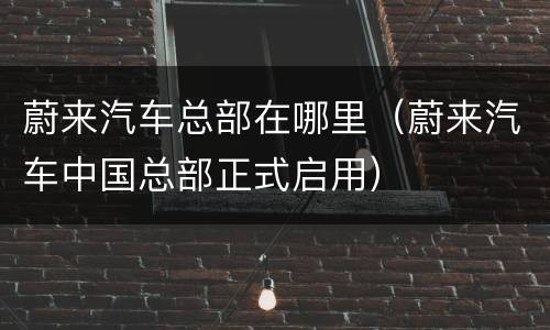 蔚来汽车总部在哪里（蔚来汽车中国总部正式启用）