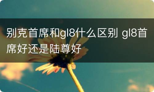 别克首席和gl8什么区别 gl8首席好还是陆尊好