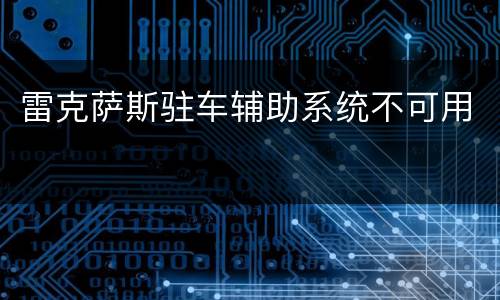 雷克萨斯驻车辅助系统不可用