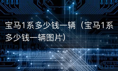 宝马1系多少钱一辆（宝马1系多少钱一辆图片）