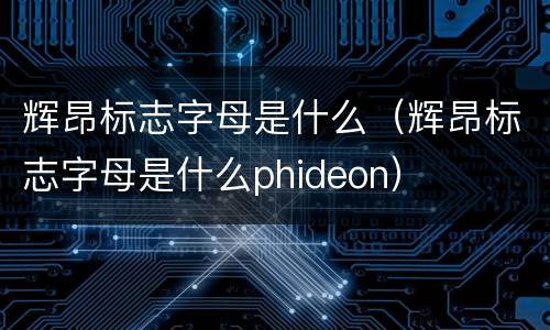 辉昂标志字母是什么（辉昂标志字母是什么phideon）