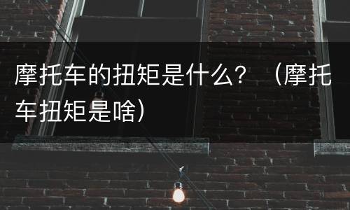 摩托车的扭矩是什么？（摩托车扭矩是啥）